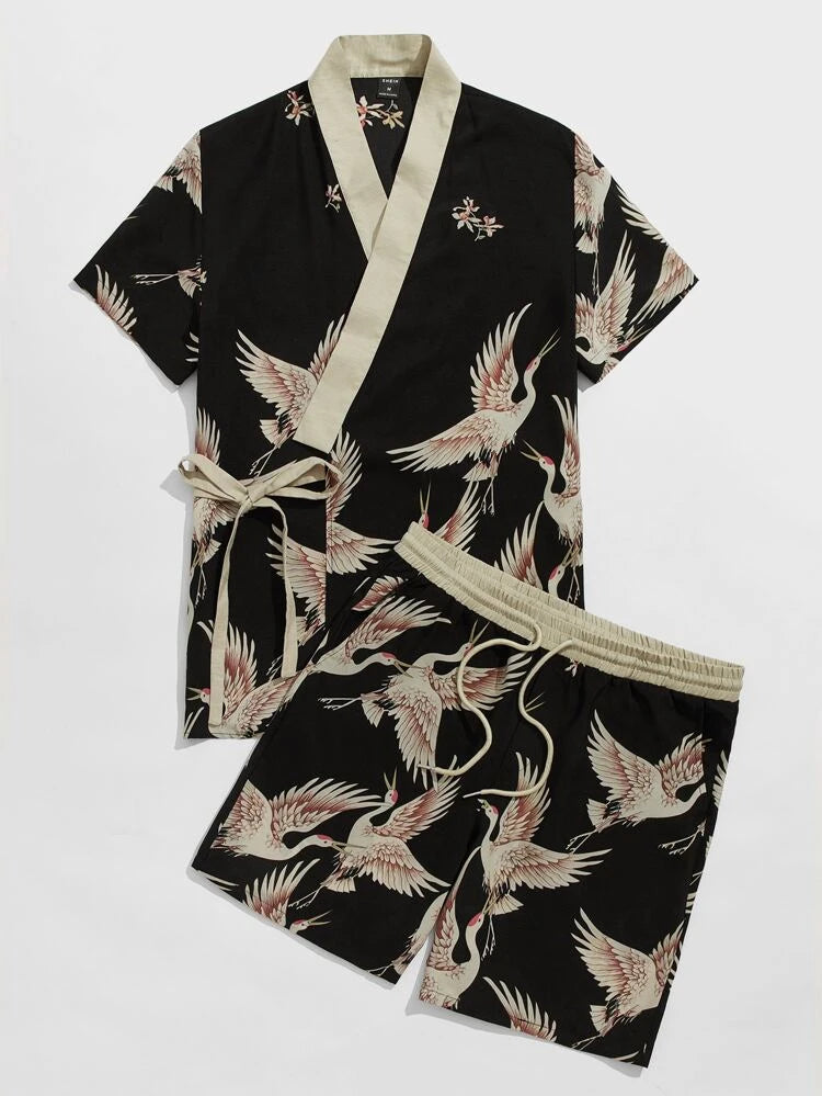 2 Piece Kimono Short Set